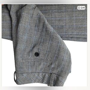 Worthington Modern Fit Flare Academia Gray Plaid Creased Trouser Pants ♥️